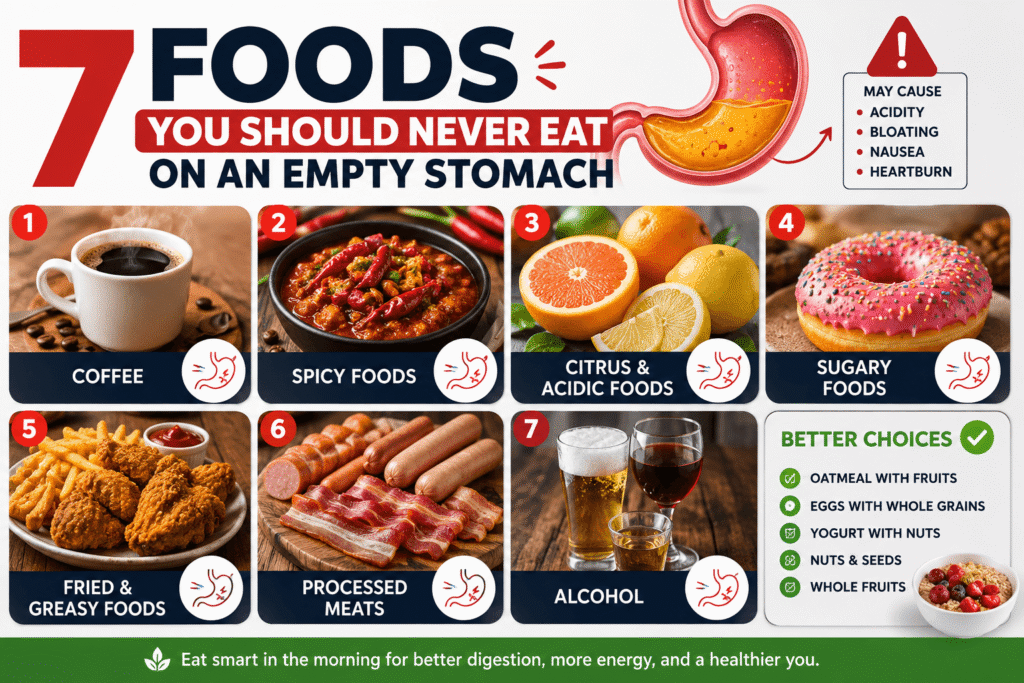 7 foods to avoid on an empty stomach for better digestion